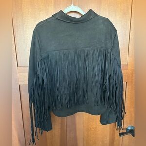 Black Fringe Jacket - XL